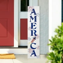 Northlight Patriotic "America" Fireworks Wooden Porch Board Sign Decoration - 36"