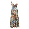 thumbnail image 3 of zanvin Clearance Vente Femmes Robes d'Été, Mode d'Été Imprimé V-Cou Bretelles Sans Manches Robe Pull, Kaki, M, 3 of 4