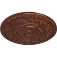 thumbnail image 3 of 33 7/8"OD x 2 3/8"P Rose Ceiling Medallion (Fits Canopies up to 13 1/2"), Hand-Painted Copper Penny, 3 of 5