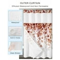 thumbnail image 2 of No Hook Cloth Fabric Shower Curtain with Snap in Liner, Orange Eucalyptus Waterproof Shower Curtains Set with See Through Top Window, Botanical Leaves Branch Spring Summer Bath Curtains 72"x72", 2 of 6