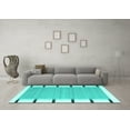 thumbnail image 3 of Ahgly Company Machine Washable Indoor Square Abstract Turquoise Blue Contemporary Area Rugs, 7' Square, 3 of 4