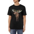 thumbnail image 1 of T-Shirts en Coton pour Hommes avec Rennes de Noël, Col Rond, Manches Courtes, Mode Décontractée, 1 of 6