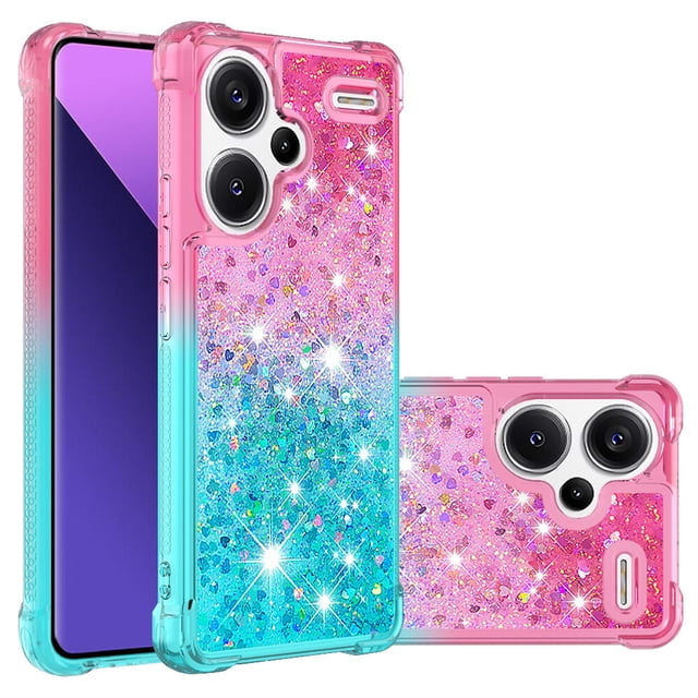 Funda para Xiaomi Redmi Note 13 Pro Plus 5G Transparente con Brillos Carcasa Protectora Antigolpes con Glitter Brillante