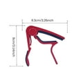 thumbnail image 2 of Guitar Capo Guitar Tone Change Clamp Aluminum Alloy Guitar Change Clamp Key Portable Guitar Tone Adjusting Clip Guitar Capo Tool for Guitar Tone Adjusting, 2 of 9