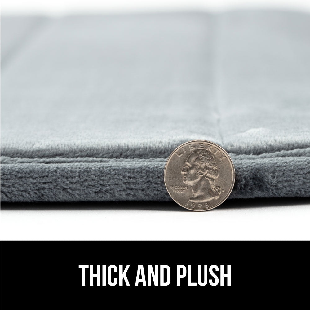 GORILLA GRIP Bathroom Rug, Soft Absorbent Memory Foam Shower Floor Mat, 24x17 Graphite Gray