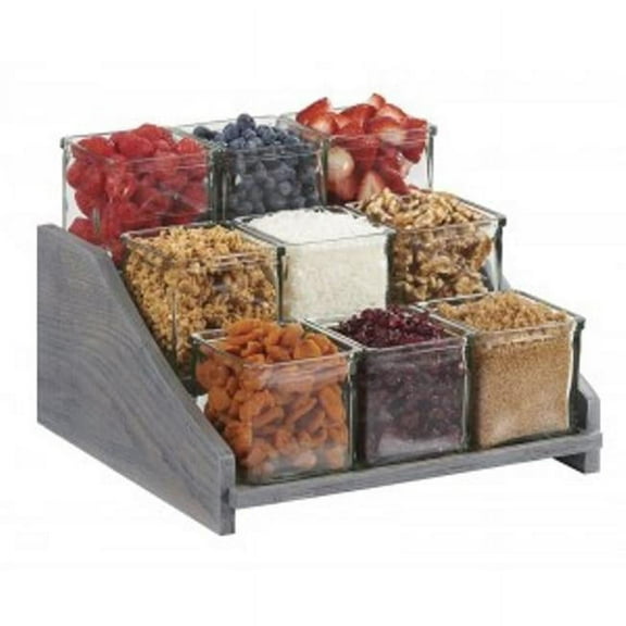 Cal Mil 3831-83 13.125 x 12.5 x 6.5 in. Ashwood 9 Jar Display
