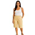 thumbnail image 5 of Turtle Bay New York Women's Casual Elastic Waist Knee Length Cotton Blend Twill Bermuda Shorts (Plus Sizes), 5 of 7