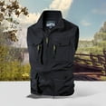 thumbnail image 2 of Timoontee Men's Loose Tank Tops Lightweight Work Vest Outdoor Hiking Workout Quick Dry Vest Fall Casual Waistcoat Sleeveless Zip Up Jacket Vest with Multi Pockets Black M, 2 of 4