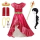 thumbnail image 3 of Disfraz de Princesa Elena de Avalor para niña, ropa de juego de rol de Anime de Disney, traje de Cosplay de Carnaval de Halloween, vestido largo con volantes rojos para niño, 3 of 5