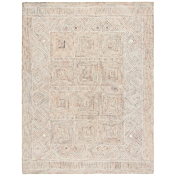 SAFAVIEH Metro Dominic Geometric Area Rug, Ivory/Rust, 8' x 10'