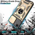 thumbnail image 4 of for iPhone SE 2020/2022,iPhone 7/8 Case with HD Screen Protector, Heavy Duty Shockproof with Metal Kickstand [Military Grade] Protective Case for iPhone SE 2020/2022/8/7, Gold, 4 of 14