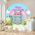 thumbnail image 3 of Round 6.5FT Rainbow Cat House Party Decorations Backdrop Cartoon Cat Theme Happy Birthday Party Banner Backdrop Photography Birthday Wall Background For Girls, 3 of 6