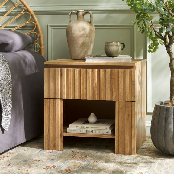 Safavieh Conall Traditional Pb and Mdf Night Stands, Oak