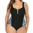 thumbnail image 2 of SWSMCLT Women's Swimsuit Padded Long Torso Bathing Suit Sexy Plus Size One Piece Cut Out Beach Black 16, 2 of 5