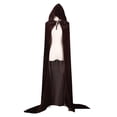 thumbnail image 5 of DuoJiaJ Adults Hooded Velvet Cape, Witch Cloak Party Dress Up Brown, 5 of 5