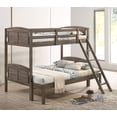 thumbnail image 2 of Maklaine 80" x 57" Twin over Full Wood Bunk Bed in Brown Finish, 2 of 9