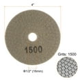 thumbnail image 2 of Uxcell 5 Packs 4" Grits 1500 Diamond Polishing Pads Wet/Dry for Stone Concrete Marble Quartz, 2 of 6