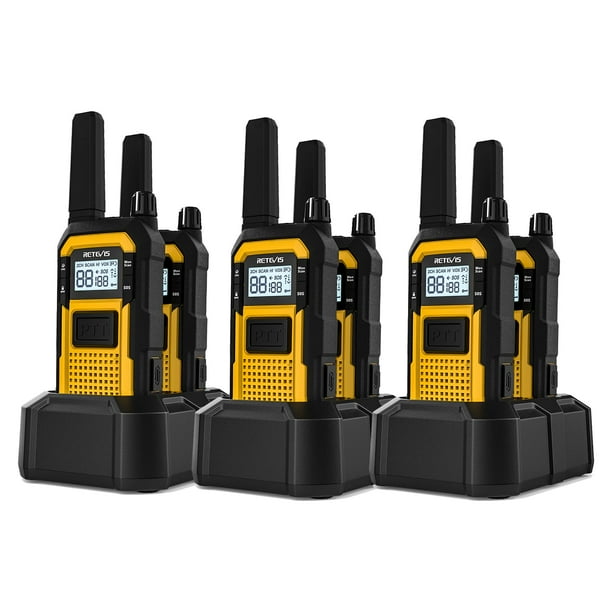Walkie Talkie Retevis RB48 de largo alcance a prueba de agua IP67, paquete de 6