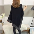 thumbnail image 3 of Jumpingount Mujeres invierno otoño capa elegante a prueba de viento térmico cálido mantenimiento reemplazo Casual Color sólido Oficina compras capa Accesorios de disfraces Negro METRO Jumpingount AP013565-07, 3 of 6