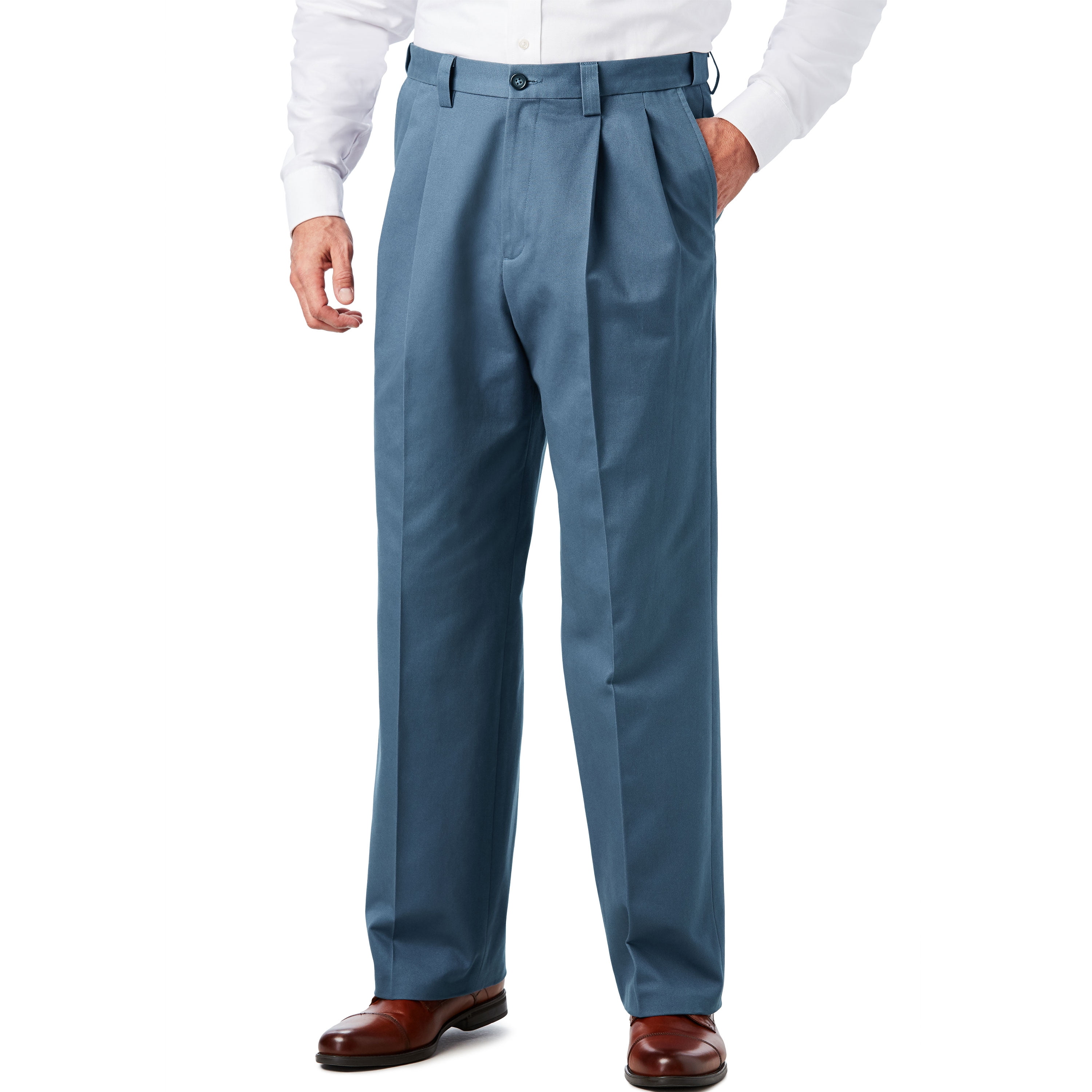 men's pleated front denim jeans