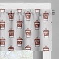 thumbnail image 5 of Ambesonne Espresso Grey Valance & Curtain, Coffee Cups Pattern, 55"x45", Pale Grey Cinnamon, 5 of 7