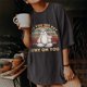 thumbnail image 2 of Blusa holgada de manga corta con estampado de letras chistosas y mangas caídas vintage para mujer Pompotops hfajkhk123962, 2 of 9