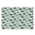 thumbnail image 1 of Floral Cutting Board, Abstract Nostalgia Pattern with Retro Blooms and Leaves Romantic, Decorative Tempered Glass Cutting and Serving Board, Large Size, Charcoal Grey Mint Green, by Ambesonne, 1 of 1