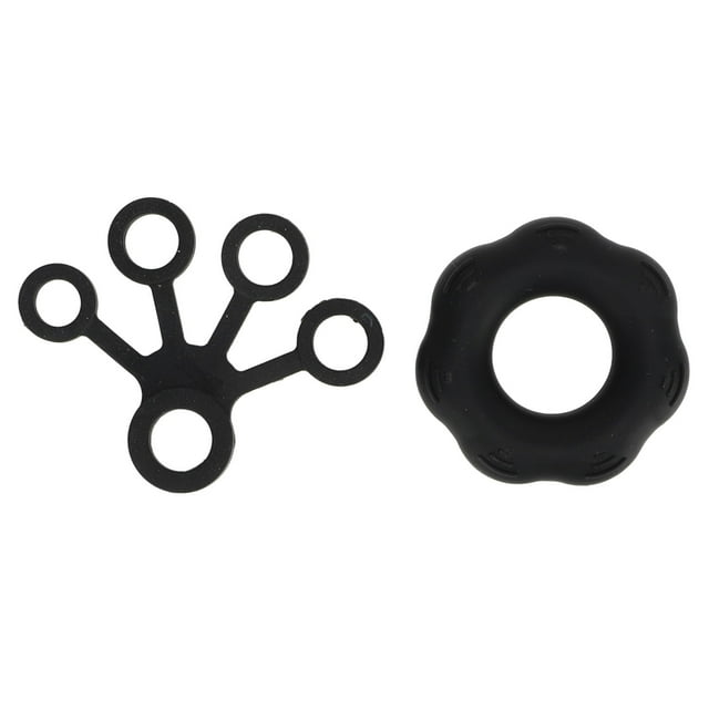 Kit de fortalecimiento de agarre de mano, entrenador de agarre de mano de silicona para aliviar el estrés, ejercitador de dedos para fitness diario, escalada en roca, color negro