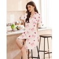 thumbnail image 3 of Ekouaer Womens Nightgown Button Down Sleepshirts Short Sleeve Sleepwear Boyfriend Nightshirts Pajama Dress, 3 of 5