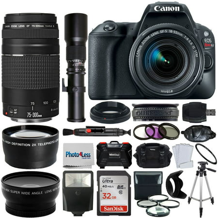 Canon SL2 Digital Camera + 18-55mm IS + 75-300mm + 500mm + Top