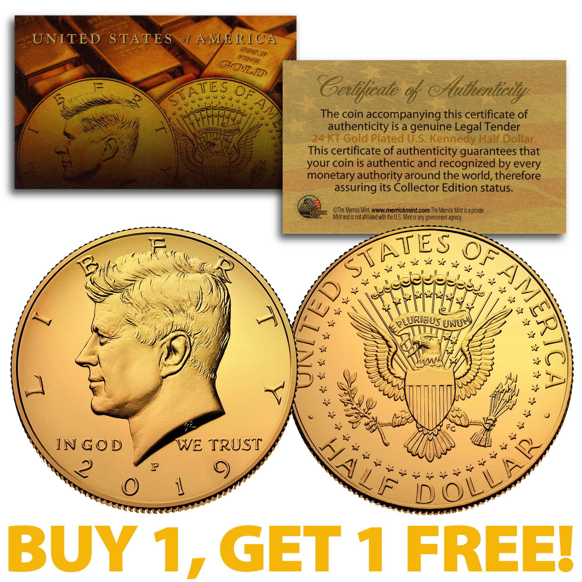 20 COIN SET EACH IN HOLDER LOT OF 20-24 KT GOLD PLATED J.F KENNEDY 50 CENT 