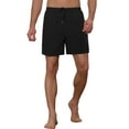 thumbnail image 5 of Unique Bargains Men's Summer Solid Color Drawstring Elastic Waistband Swim Beach Shorts 36 Black, 5 of 5