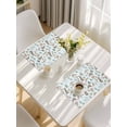 thumbnail image 5 of Bunny Floral Easter Placemats Set of 4, Elegant Pastoral Spring Floral Rabbits Placemats for Dining Table, Place Mats for Kitchen Tabletop, Waterproof Wipeable Dining Table Mats Set, 5 of 9