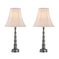thumbnail image 3 of Aspen Creative 40219-12, Two Pack - 28 1/2" High Transitional Metal Table Lamp, Antique Raw Nickel Finish and Bell Shaped Lamp Shade in Beige, 13" Wide, 3 of 3