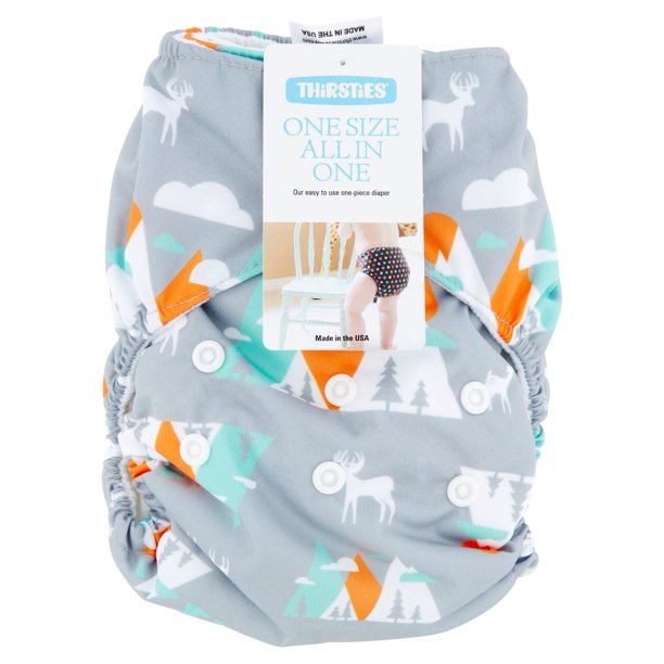 Thirsties One Size All in One Mountain Range Cloth Diaper