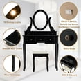 thumbnail image 3 of 5 Drawers Vanity Table Stool Set with 12-LED Bulbs, 3 of 9