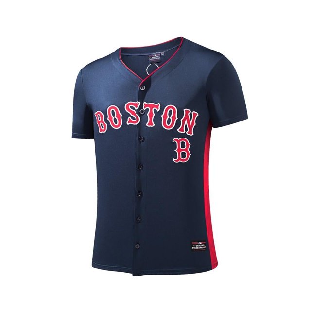 Jersey Boston Red Sox FexPro México MLB Talla CH Manga Corta con Botones Azul Marino