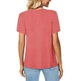 thumbnail image 5 of MOSHU V-Neck T-shirts for Women Petal Sleeve Tunic Tops Summer Casual Womens Shirts, 5 of 10