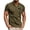 v#62Army Green277, variant on Men'S T-Shirt Solid Color & Stylish Small Coconut Tree Print Short Sleeve Collar Henley Buttons For Daily Office Casual Tops,White,Xl