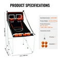 thumbnail image 4 of KFFKFF Foldable Basketball Arcade Game, 8 in 1 2 Players 4 Balls Indoor Double Shot Basketball Arcade Game w/ Electronic Scoreboard, 56x33x63 in, 4 of 9