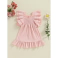 thumbnail image 2 of Bagilaanoe Toddler Baby Girl Summer Dress Short Sleeve A-line Dresses 12M 18M 24M 3T 4T 5T Kids Casual Swing Sundress, 2 of 7