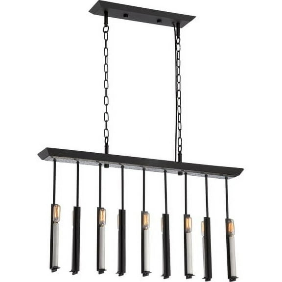 9-Light Island Pendant in Antique Nickel Finish