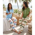 thumbnail image 6 of ChicMe Pajamas for Womens Letter Print Round Neck Short Sleeve Tops and Tie Dye Elastic Waist Pants Loose Fit Casual Loungewear Set Blue-s, 6 of 9