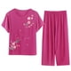 zanvin Vêtements de Nuit Mignons pour Femmes avec Pantalon Pyjama Sets Manches Courtes Coton Pjs Sets, Violet, XL – image 2 sur 6