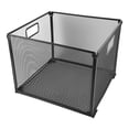 thumbnail image 3 of Soporte para canasta de archivos plegable de gran capacidad con malla de hierro para almacenamiento de archivos de escritorio para libros y revistas, 3 of 9