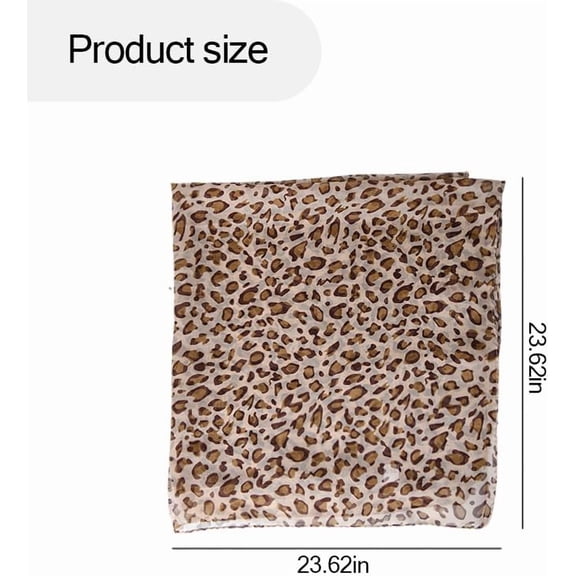 WEIFEI-Leopard Print Bandana Scarf Neckerchief for Women Summer Chiffon Bandana for Women Square Neck Hair Scarf