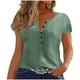 thumbnail image 2 of Puntoco Blusa informal de moda para mujer, con cuello en V, manga corta, color liso, ahuecada y botones, 2 of 8