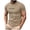 Khaki, variant on Men Crew Neck Short Sleeve T Shirt with Geometric Line Print Slim Fit Soft Breathable Casual Urban Streetwear All Season Basic Top