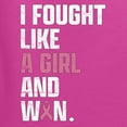 thumbnail image 5 of Wild Bobby I Fought Like A Girl and Won US Flag Breast Cancer Awareness Women Graphic Tee, Fuschia, Small, 5 of 5
