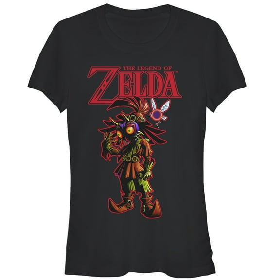 Junior's Nintendo Legend of Zelda Skull Kid's Mask Graphic Tee Black Medium